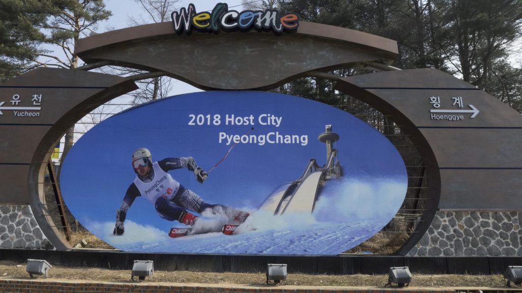 Olympic promotional signage as your enter Hoenggye from Highway 50. Source: author.